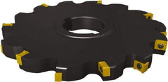 Seco - Arbor Hole Connection, 1/2" Cutting Width, 1.811" Depth of Cut, 6" Cutter Diam, 1-1/2" Hole Diam, 7 Tooth Indexable Slotting Cutter - 335.18 Toolholder, LNK.. 08.. Insert - Exact Tool & Supply