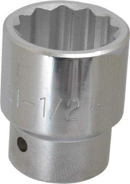 Proto - 1-1/2", 1" Drive, Standard Hand Socket - 12 Points, 2-3/4" OAL - Exact Tool & Supply