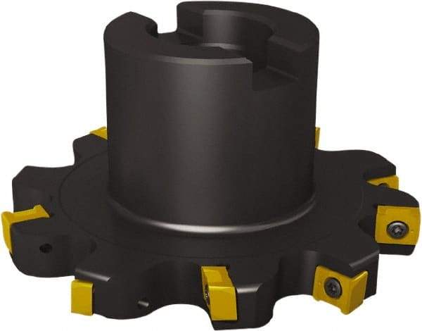 Seco - Shell Mount Connection, 0.5512" Cutting Width, 0.5906" Depth of Cut, 63mm Cutter Diam, 0.8661" Hole Diam, 3 Tooth Indexable Slotting Cutter - R335.18 Toolholder, LNK.. 08.. Insert, Right Hand Cutting Direction - Exact Tool & Supply