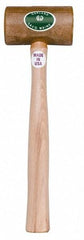 Garland - 1 Lb Head Weighted Rawhide Hammer - 12" Long Wood Handle - Exact Tool & Supply