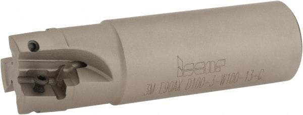 Iscar - 1" Cut Diam, 1/2" Max Depth of Cut, 1" Shank Diam, 3-1/2" OAL, Indexable Square Shoulder End Mill - 3M AXKT 1304.../2006... Inserts, Weldon Shank, 90° Lead Angle, Through Coolant, Series Mill2000 - Exact Tool & Supply
