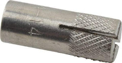 Red Head - 3/8" Diam, 3/8" Drill, 2-1/4" Min Embedment Drop-In Concrete Anchor - 303, 18-8 Stainless Steel, Slotted Drive, 3/8" Thread Length - Exact Tool & Supply