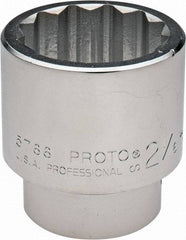 Proto - 2-1/16", 1" Drive, Standard Hand Socket - 12 Points, 3-1/2" OAL - Exact Tool & Supply