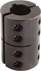Climax Metal Products - 1" Inside x 2" Outside Diam, Two Piece Rigid Coupling with Keyway - 3" Long x 1/4" Keyway Width x 1/8" Keyway Depth - Exact Tool & Supply