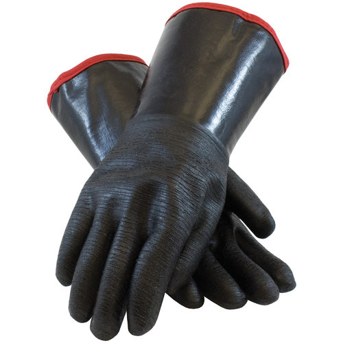 ‎57-8643R Coated Supported Gloves - ChemGrip - Supported Neoprene - Foam Lined - Black - Etched - 14 Inch - Exact Tool & Supply