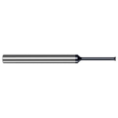 Back Deburring Mill - 0.0280″ Head Diameter × 0.2500″ (1/4″) Neck Length × 45° per side Carbide Back Deburring Mill, 3 Flutes, AlTiN Coated - Exact Tool & Supply