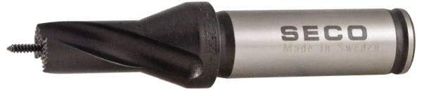 Seco - 17 to 17.99mm Diam, 1.5xD, 1.18" Max Depth, 3/4" Shank Diam, 0.65" Flute, 4.61" OAL, Replaceable Tip Drill - SD100 Insert, SD101 Toolholder, Series SD101 - Exact Tool & Supply
