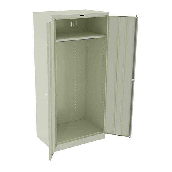 Tennsco - 1 Shelf Wardrobe Storage Cabinet - Steel, 36" Wide x 24" Deep x 78" High, Putty - Exact Tool & Supply