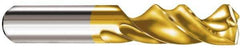 SGS - 0.2461" 145° Spiral Flute Solid Carbide Screw Machine Drill Bit - TiN Finish, Right Hand Cut, 34mm Flute Length, 79mm OAL, Standard Point, Straight Shank - Exact Tool & Supply