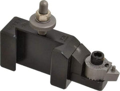 Aloris - Series CXA, #20 Turning Tool Post Holder for Carbide Triangular Inserts - 13 to 18" Lathe Swing, 2" OAH, 1-3/8" Centerline Height - Exact Tool & Supply