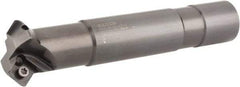 Seco - 45° Lead Angle, 1.55" Max Cut Diam, 1.039" Max Cut Diam, 5/8" Min Cut Diam, 0.2" Max Depth of Cut, Indexable Chamfer & Angle End Mill - 2 Inserts, SPMX 0903.. Insert Style, 4.33" OAL, Straight Shank - Exact Tool & Supply