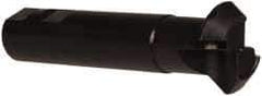 Seco - 45° Lead Angle, 1.55" Max Cut Diam, 1" Min Cut Diam, 0.28" Max Depth of Cut, Indexable Chamfer and Angle End Mill - 2 Inserts, SPMX 12T3.. Insert Style, 5.12" Overall Length, Straight Shank, 45° Included Angle - Exact Tool & Supply