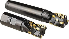Seco - 1-1/2" Cut Diam, 2-1/4" Max Depth of Cut, 1-1/2" Shank Diam, 6.19" OAL, Indexable Square Shoulder Helical End Mill - CCMX 08T3, XC.X 13T3 Inserts, Weldon Shank, 90° Lead Angle - Exact Tool & Supply