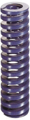 Dayton Lamina - 2-1/2" Hole Diam, 1-1/2" Rod Diam, 9" Free Length, Blue Die Spring - 48.8 Lb Max Deflection, 3.38" Max Deflection, Medium Duty, Chromium Vanadium Steel - Exact Tool & Supply