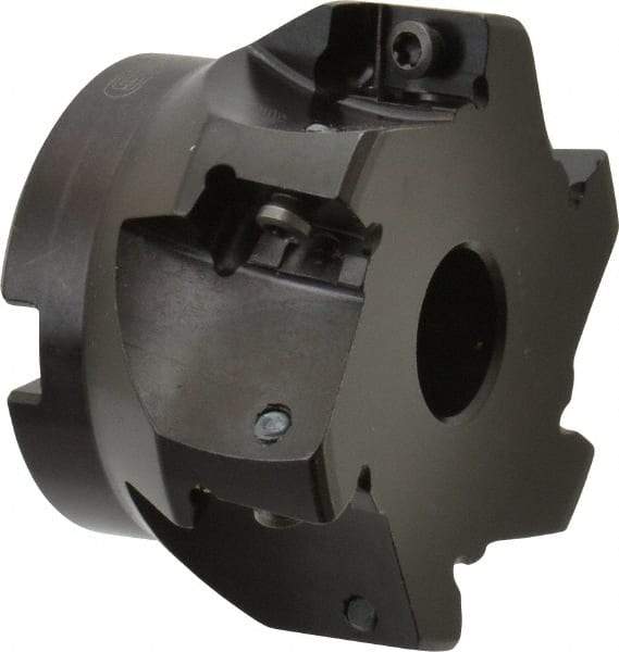 Seco - 6 Inserts, 2-1/2" Cut Diam, 3/4" Arbor Diam, 0.59" Max Depth of Cut, Indexable Square-Shoulder Face Mill - 0/90° Lead Angle, 1.57" High, AP.. 1604 Insert Compatibility - Exact Tool & Supply