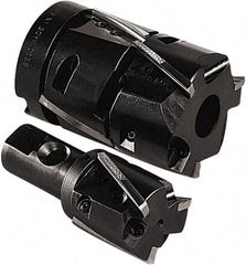 Seco - 50mm Cut Diam, 50mm Max Depth of Cut, 32mm Shank Diam, Indexable Square Shoulder End Mill - Weldon Shank, 90° Lead Angle, Through Coolant - Exact Tool & Supply