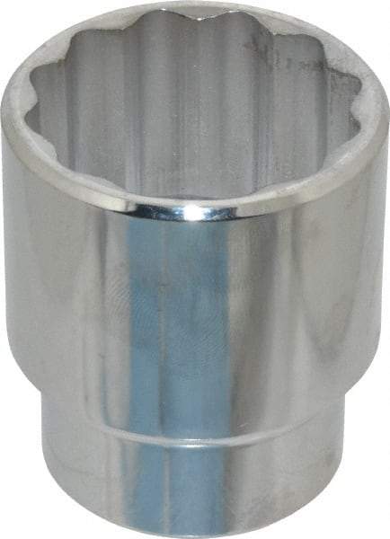 Proto - 1-1/2", 1/2" Drive, Standard Hand Socket - 12 Points, 2-1/4" OAL, Chrome Finish - Exact Tool & Supply
