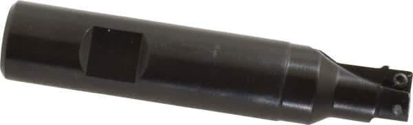 Seco - 5/8" Cut Diam, 0.2" Max Depth of Cut, 3/4" Shank Diam, 3.74" OAL, Indexable Square Shoulder End Mill - SPMX 0602 Inserts, Weldon Shank, 90° Lead Angle - Exact Tool & Supply