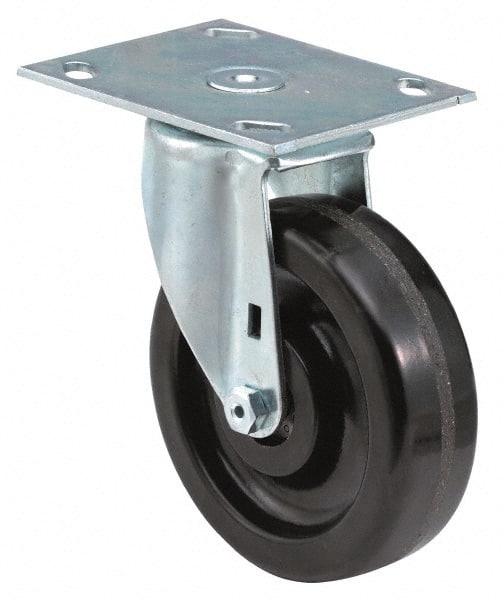 E.R. Wagner - 3" Diam x 1" Wide x 3-3/4" OAH Top Plate Mount Swivel Caster - Exact Tool & Supply