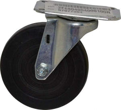 E.R. Wagner - 4" Diam x 1" Wide x 4-13/16" OAH Top Plate Mount Swivel Caster - Soft Rubber, 115 Lb Capacity, Delrin Bearing, 2-3/4 x 3-3/4" Plate - Exact Tool & Supply
