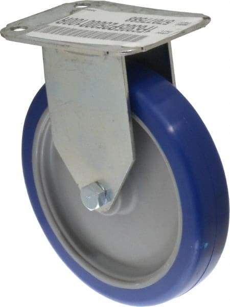 E.R. Wagner - 5" Diam x 1" Wide x 5-13/16" OAH Top Plate Mount Rigid Caster - Polyurethane, 145 Lb Capacity, Plain Bearing, 2-3/4 x 3-3/4" Plate - Exact Tool & Supply