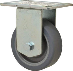 E.R. Wagner - 3-1/2" Diam x 1-1/4" Wide x 4-5/8" OAH Top Plate Mount Rigid Caster - TPR, 155 Lb Capacity, Ball Bearing, 3-1/8 x 4-1/8" Plate - Exact Tool & Supply