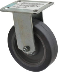 E.R. Wagner - 5" Diam x 1-1/2" Wide x 6-3/8" OAH Top Plate Mount Rigid Caster - TPR, 240 Lb Capacity, Ball Bearing, 3-1/8 x 4-1/8" Plate - Exact Tool & Supply