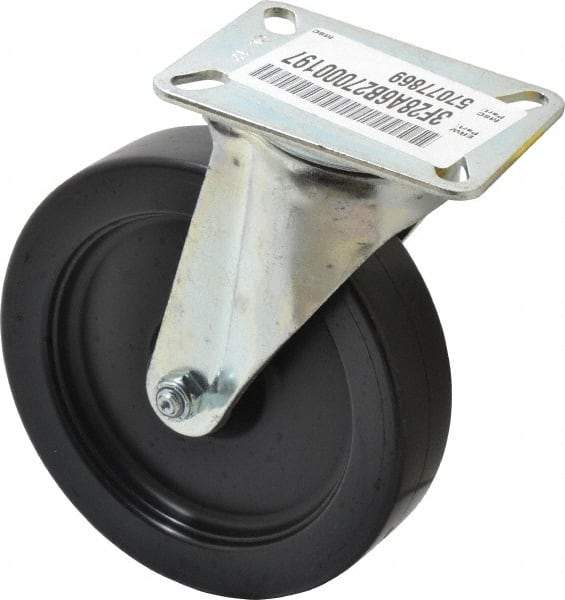 E.R. Wagner - 6" Diam x 1-1/2" Wide x 7-3/8" OAH Top Plate Mount Swivel Caster - Polypropylene, 450 Lb Capacity, Delrin Bearing, 3-1/8 x 4-1/8" Plate - Exact Tool & Supply