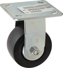 E.R. Wagner - 4" Diam x 2" Wide x 5-5/8" OAH Top Plate Mount Rigid Caster - Polypropylene, 600 Lb Capacity, Roller Bearing, 4 x 4-1/2" Plate - Exact Tool & Supply