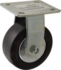 E.R. Wagner - 5" Diam x 2" Wide x 6-1/2" OAH Top Plate Mount Rigid Caster - Polypropylene, 650 Lb Capacity, Roller Bearing, 4 x 4-1/2" Plate - Exact Tool & Supply