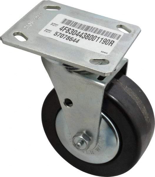 E.R. Wagner - 4" Diam x 2" Wide x 5-5/8" OAH Top Plate Mount Rigid Caster - Phenolic, 600 Lb Capacity, Roller Bearing, 4 x 4-1/2" Plate - Exact Tool & Supply