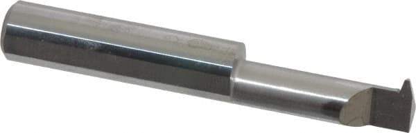 Accupro - 1" Cutting Depth, 10 Max TPI, 0.36" Diam, Acme Internal Thread, Solid Carbide, Single Point Threading Tool - Bright Finish, 2-1/2" OAL, 3/8" Shank Diam, 0.085" Projection from Edge, 29° Profile Angle - Exact Tool & Supply