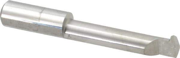 Accupro - 1-1/2" Cutting Depth, 10 Max TPI, 0.36" Diam, Acme Internal Thread, Solid Carbide, Single Point Threading Tool - Bright Finish, 2-1/2" OAL, 3/8" Shank Diam, 0.085" Projection from Edge, 29° Profile Angle - Exact Tool & Supply