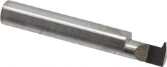 Accupro - 1/2" Cutting Depth, 10 Max TPI, 0.36" Diam, Acme Internal Thread, Solid Carbide, Single Point Threading Tool - Bright Finish, 2-1/2" OAL, 3/8" Shank Diam, 0.085" Projection from Edge, 29° Profile Angle - Exact Tool & Supply