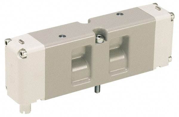 Parker - Single Solenoid 2 Position, Aluminum Solenoid Valve - Normally Open Through Ports 1 & 2, 145 Max PSI, Buna-N Seal - Exact Tool & Supply