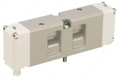 Parker - Single Solenoid 2 Position, Aluminum Solenoid Valve - Normally Open Through Ports 1 & 2, 145 Max PSI, Buna-N Seal - Exact Tool & Supply