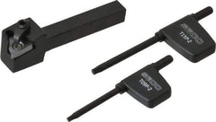 Seco - External Thread, Right Hand Cut, 3/8" Shank Width x 3/8" Shank Height Indexable Threading Toolholder - 3" OAL, 16ER Insert Compatibility, CE Toolholder, Series Snap Tap - Exact Tool & Supply