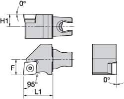 Kennametal - Right Hand Cut, Size KM25, CC.. Insert Compatiblity, External Modular Turning & Profiling Cutting Unit Head - 16mm Ctr to Cutting Edge, 30mm Head Length, Through Coolant, Series Screw-On - Exact Tool & Supply