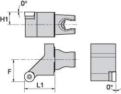 Kennametal - Left Hand Cut, Size KM25, RC.. 10T3M0 Insert Compatiblity, External Modular Turning & Profiling Cutting Unit Head - 22mm Ctr to Cutting Edge, 30mm Head Length, Through Coolant, Series Screw-On - Exact Tool & Supply