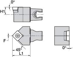 Kennametal - Neutral Cut, Size KM25, SC.. 120408 Insert Compatiblity, External Modular Turning & Profiling Cutting Unit Head - 30mm Head Length, Through Coolant, Series Screw-On - Exact Tool & Supply