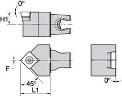 Kennametal - Neutral Cut, Size KM25, SC.. 120408 Insert Compatiblity, External Modular Turning & Profiling Cutting Unit Head - 30mm Head Length, Through Coolant, Series Screw-On - Exact Tool & Supply