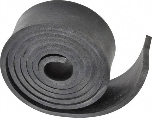 Made in USA - 1/4" Thick x 2" Wide x 60" Long, Buna-N Rubber Strip - Stock Length, 60 Shore A Durometer, 800 to 1,000 psi Tensile Strength, -20 to 170°F, Black - Exact Tool & Supply