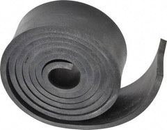 Made in USA - 1/4" Thick x 2" Wide x 60" Long, Buna-N Rubber Strip - Stock Length, 60 Shore A Durometer, 800 to 1,000 psi Tensile Strength, -20 to 170°F, Black - Exact Tool & Supply