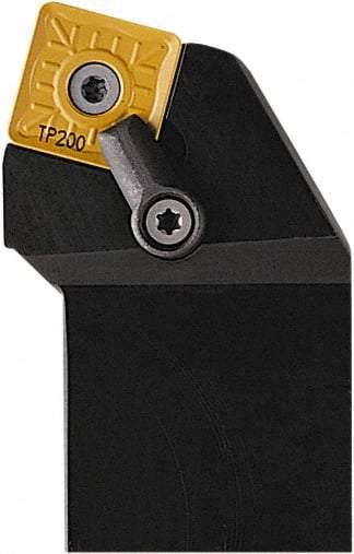 Seco - MSRN, Right Hand Cut, 75° Lead Angle, 1-1/2" Shank Height x 1-1/2" Shank Width, Negative Rake Indexable Turning Toolholder - 7" OAL, SNMG 643 Insert Compatibility, Series Multi-Directional Turning (MDT) - Exact Tool & Supply