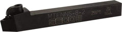 Seco - MTEN, Neutral Cut, 0° Lead Angle, 1/2" Shank Height x 1/2" Shank Width, Negative Rake Indexable Turning Toolholder - 4-1/2" OAL, TN..22. Insert Compatibility, Series Multiple Lock - Exact Tool & Supply