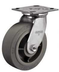 Albion - 4" Diam x 2" Wide x 5-5/8" OAH Top Plate Mount Swivel Caster - Glass Filled Nylon, 800 Lb Capacity, Delrin Bearing, 4 x 4-1/2" Plate - Exact Tool & Supply