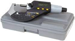 TESA Brown & Sharpe - 0 to 1.2 Inch Range, 0.0001 Inch Resolution, Standard Throat, IP54 Electronic Outside Micrometer - 0.0002 Inch Accuracy, Carbide Face, Includes Plastic Case - Exact Tool & Supply