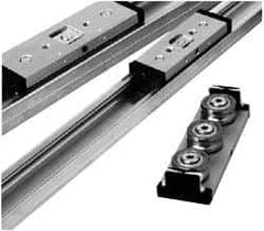 Pacific Bearing - 960mm OAL x 65mm Overall Width x 27mm Overall Height Self Lubricated Linear Guide Systems - 80mm Between Holes, 1338 Lb. Capacity - Exact Tool & Supply