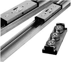 Pacific Bearing - 720mm OAL x 65mm Overall Width x 27mm Overall Height Self Lubricated Linear Guide Systems - 80mm Between Holes, 1338 Lb. Capacity - Exact Tool & Supply