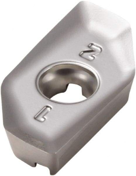 Seco - XPKX12T320 E08 Grade H25 Carbide Milling Insert - Uncoated, 0.157" Thick, 0.079" Corner Radius - Exact Tool & Supply